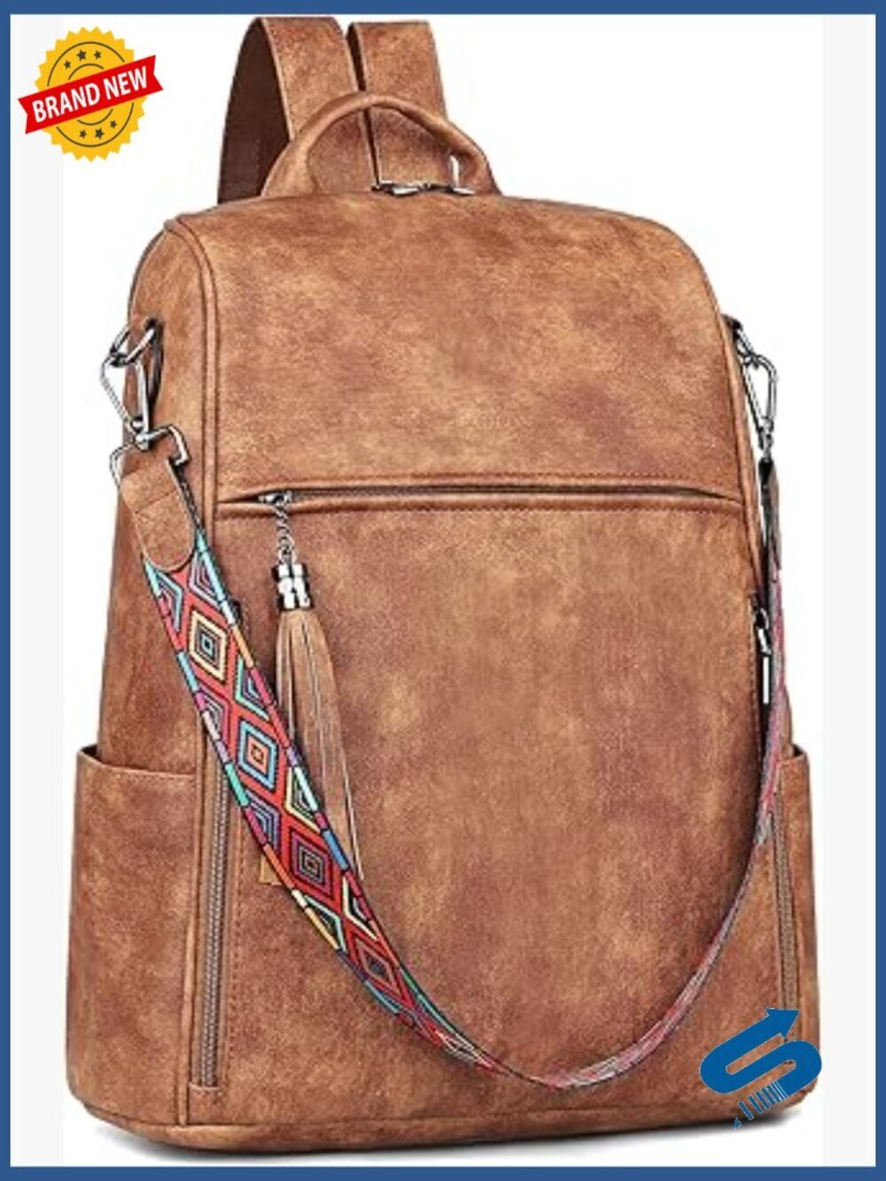Vegan Leather 15.6" Laptop Backpack for Women Work Travel